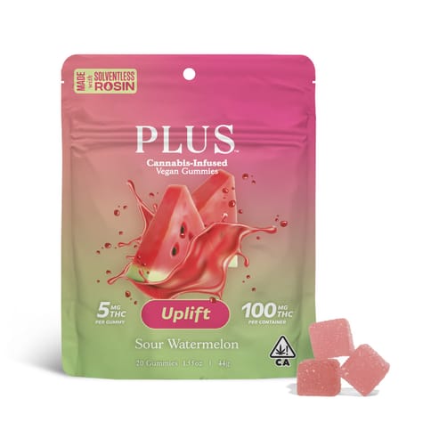 PLUS - SOLVENTLESS GUMMY - SOUR WATERMELON - 100MG