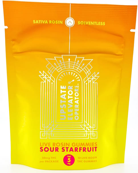 Sour Starfruit, 5mg. Live Rosin Gummies