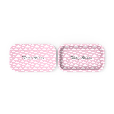 Blazy Susan Rolling Tray (with lid) - - Pink Clouds
