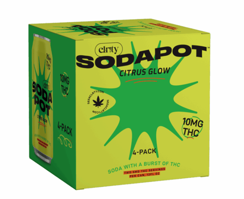 Clr!ty Soda Pot - 10mg THC Soda - 12oz - Citrus Glow - 4 Pack