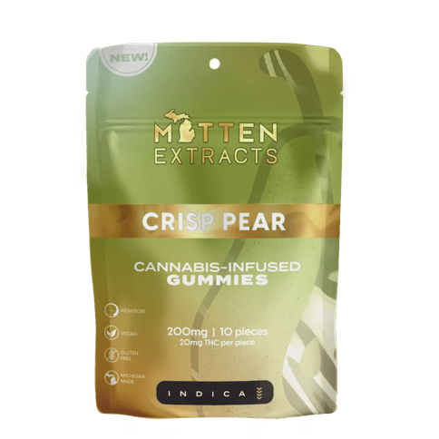Crisp Pear - Mitten Extracts - Gummies - Indica - 200MG**