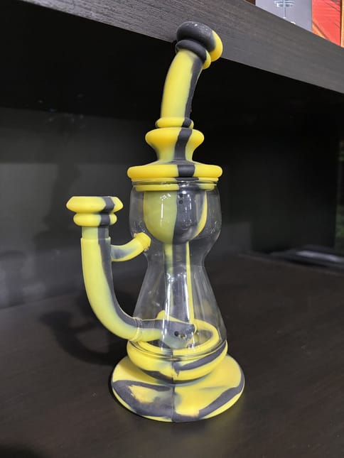 Black and Yellow Silicone Bong