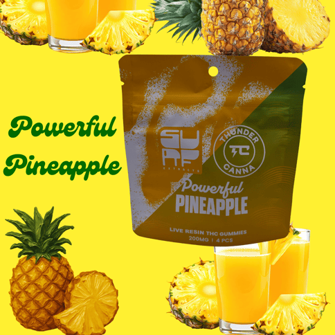 Surf x Thunder Canna Live Resin 200mg Gummies | Pineapple