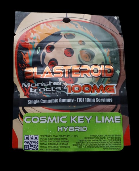 GUMMY - COSMIC KEY LIME - 100MG BLASTEROID - MONSTER X