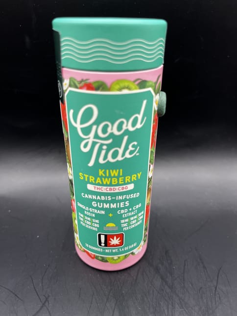 Good Tide | 100mg | Kiwi Strawberry 1:1:1 (Hybrid) THC:CBD:CBG Gummies 10pk
