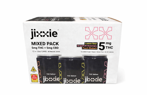 Jixxie - 5mg THC, 5mg CBD Seltzer - Mixed 12-Pack