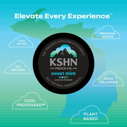 Sweet Mint 200mg 20pk x 10mg THC Pouches w/CBD & Vitamin C | KSHN