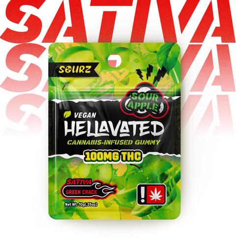 Sour Apple 100mg Gummy (Hellavated)