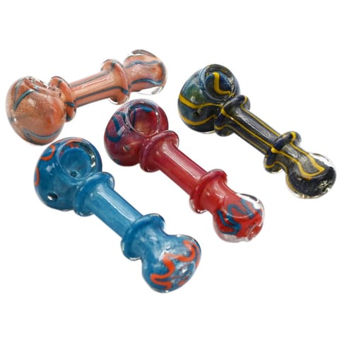 High Mountain Imports | 4.5" Double Ring Fritted Glass Hand Pipe