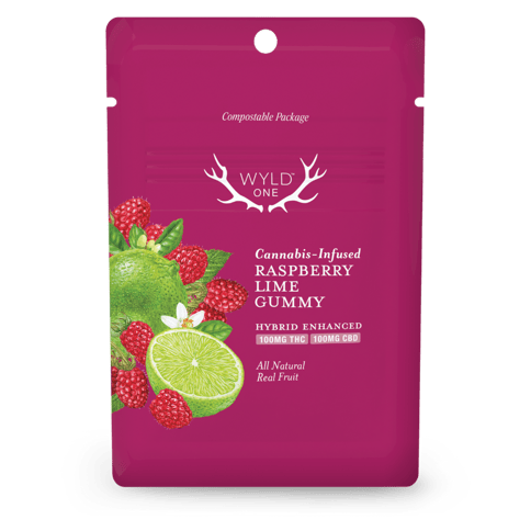 Raspberry Lime 1:1 Wyld Ones 100MG Gummy (Wyld)