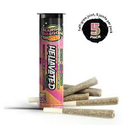 Juicy Stickz Mango Dragon 5pk Infused Preroll (Hellavated)