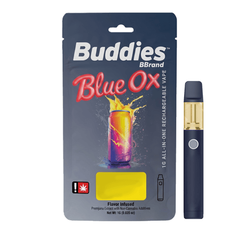 FLAVORED PREMIUM CANNABIS OIL CARTRIDGE | BLUE OX | HYBRID | 1 GRAM | DISPOSABLE