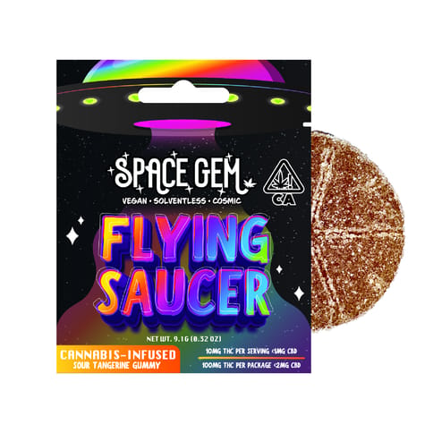 Space Gem | Sour Tangerine | 100mg Flying Saucer Gummy
