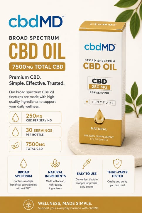 CBD MD 7500mg Broad Spectrum (Natural Flavor)