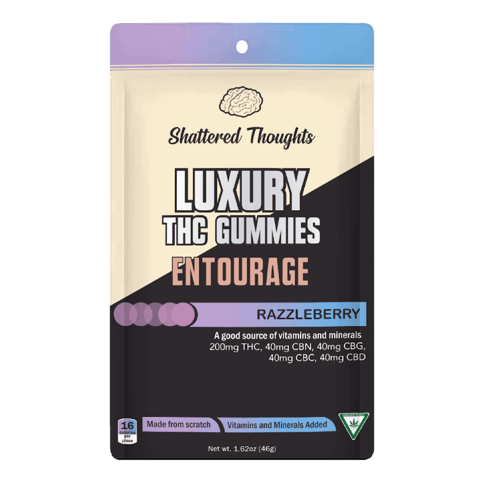 Razzleberry 200mg Entourage THC Gummies | Shattered Thoughts