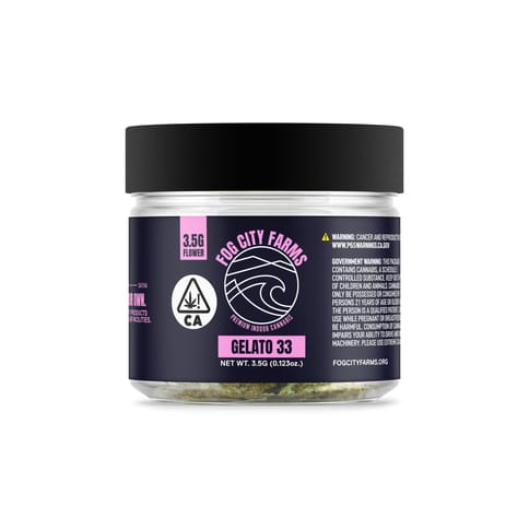 FOG CITY FARMS - INDOOR FLOWER - GELATO 33 - 3.5G