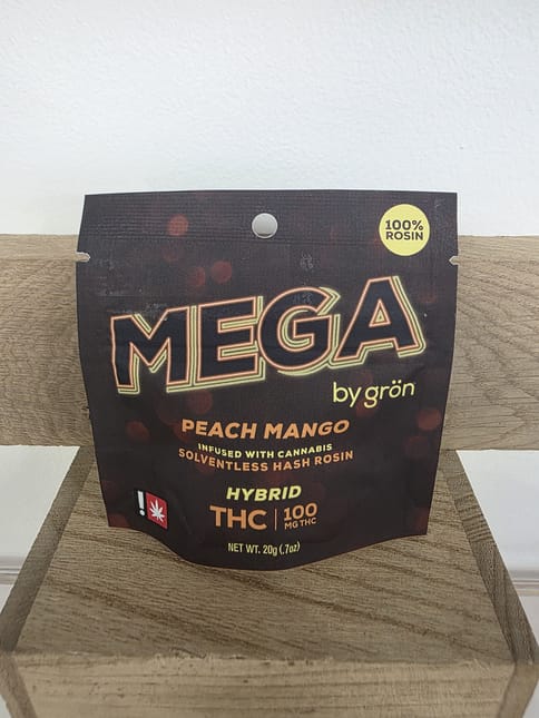 Gron | Mega Pearl | Peach Mango Hash Rosin Gummy | 100mg