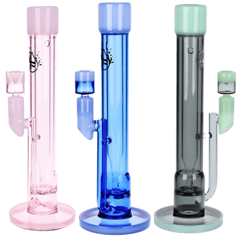 Transporter Kicked Straight Tube Glass Water Pipe 14"