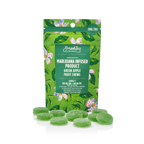 Smokiez - Sour Green Apple Fruit Chews 1:1 - 100mg 10ct