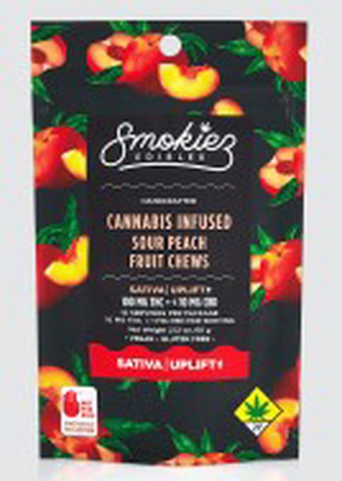Smokiez | Sour Peach | Sativa | 100mg | THC Fruit Chews