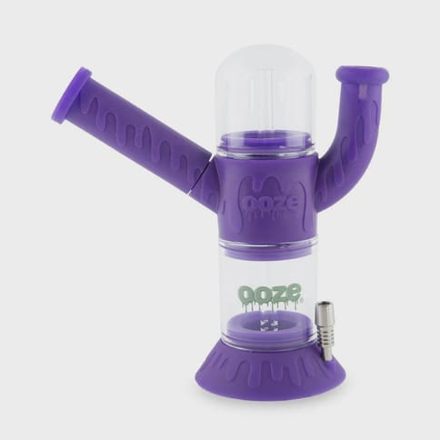 Ooze Cranium Silicone 4-in-1 Hybrid Water Pipe - Ultra Purple
