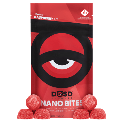 Raspberry 1:1 100mg DOSD Gummie