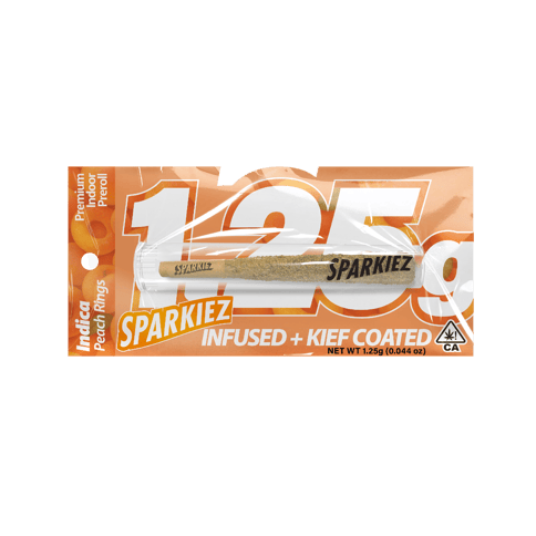 Sparkiez | Peach Ringz | Infused Preroll | Indica | 1.25g