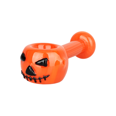 Jack-O-Lantern Glass Hand Pipe - 4"