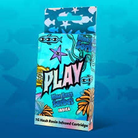 PLAY - Blue Razz Sorbet- 1g Hash Infused Distillate Cart