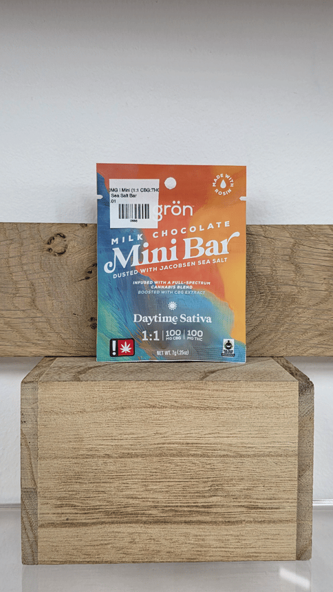 Grön | 100MG | Mini (1:1 CBG:THC) MILK Chocolate Sea Salt Bar