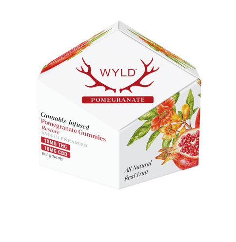 Wyld | Gummies | Pomegranate | Hybrid 100mg THC 100mg CBD