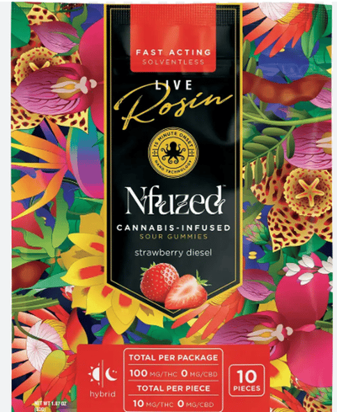 NFuzed, Fast-Acting Vegan Live Rosin Strawberry Diesel, 100mg
