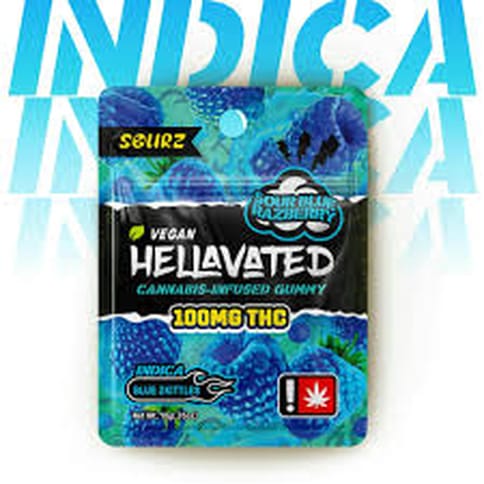 Hellavated | Sour Blue Raspberry | 100MG | Single Gummy