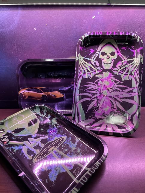 Dark Rectangle Medium Rolling Tray