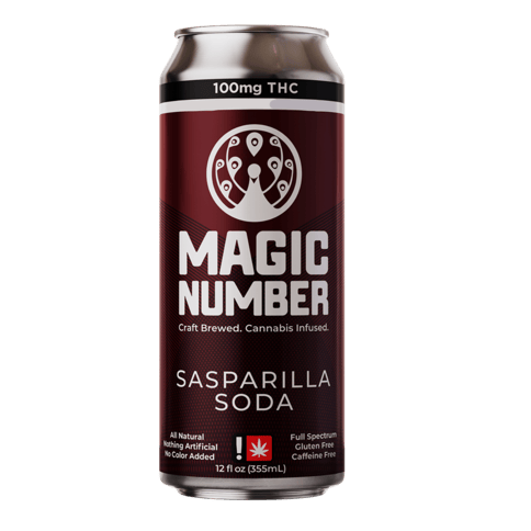 MAGIC NUMBER | LIVE RESIN SODA | SASPARILLA | INDICA | 100MG TOTAL | 12 FL/OZ