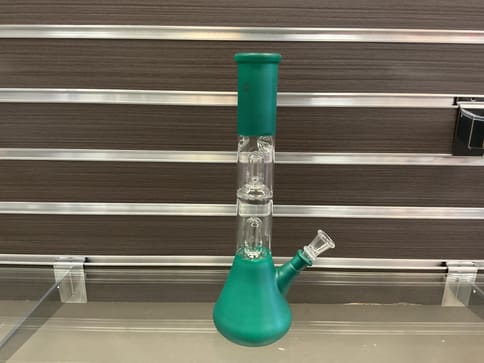 Tall Green 2 Chamber Bong
