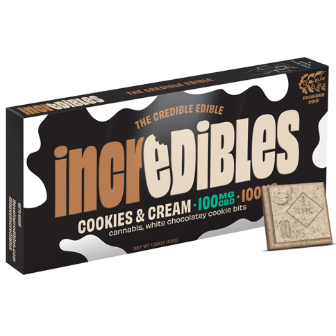 Cookies & Cream Incredibles 100MG Chocolate Bar