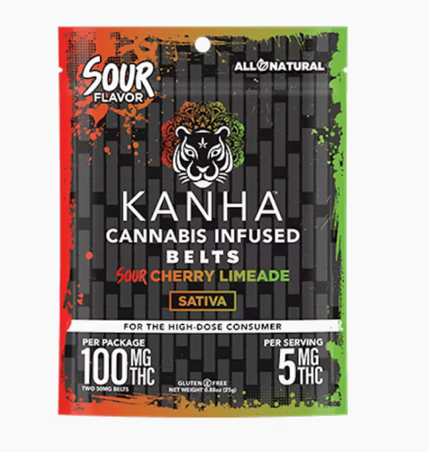 KANHA - Sour Belts | Sour Cherry Limeade | Sativa 100mg 30g