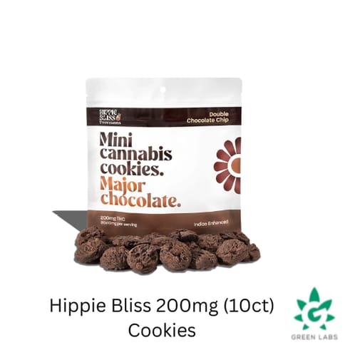(REC) Hippie Bliss Provisions 200mg Mini cannabis cookies - Double Chocolate Chip (Indica)