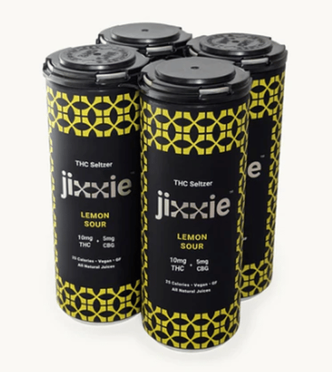 Jixxie - Lemon Sour THC:CBG Hemp Seltzer - 12oz - Lemon - 10mg - 4 Pack