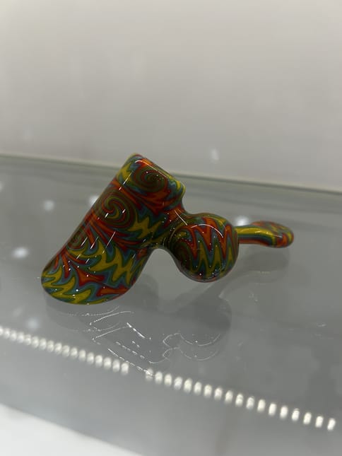 Justin Galante Glass- Sherbert Bent Neck Thumber Hammer