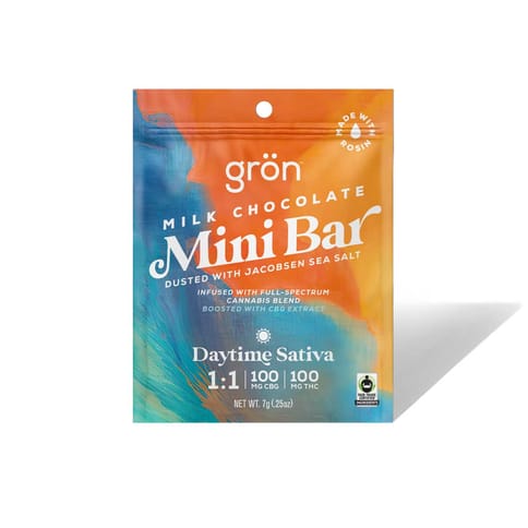 Gron - Mini Bar Milk Chocolate with Sea Salt 1:1 Daytime - 100mg