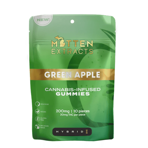 Green Apple - Mitten Extracts - Gummies - Hybrid - 200MG**