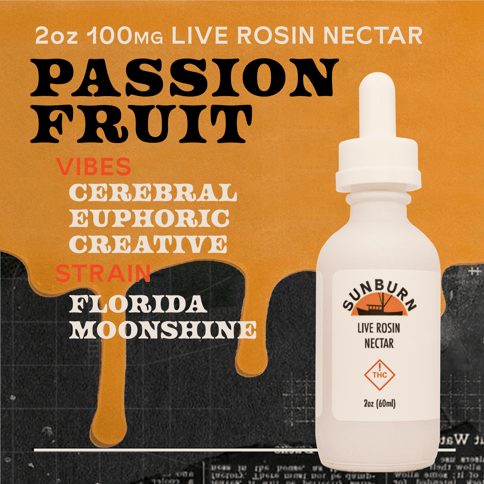 2oz Passion Fruit Florida Moonshine - 100mg Nectar Tincture