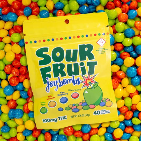 JoyBombs Sour Fruit 100mg Fruit Chews