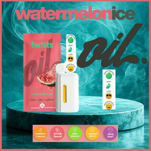 Watermelon Ice 4g Distillate Twist All-in-One Vape by Oil by Craft | Golden Rookie