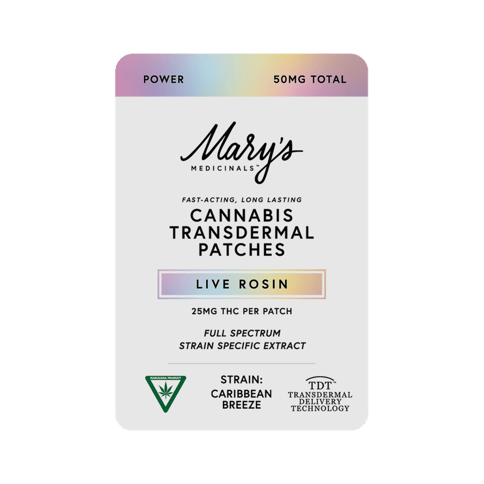 Marys Medicinals-Transdermal-Patches-Power Caribbean Breeze Rosin-2ct-(50mg THC)-Rec MI-24PK