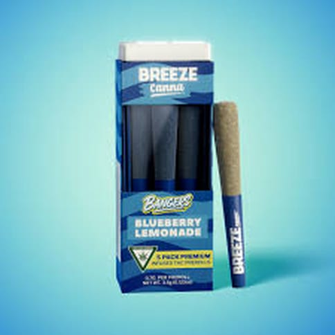 Blueberry Lemonade - Breeze - Bangers - Pre-Roll -  .7g x 5pk **