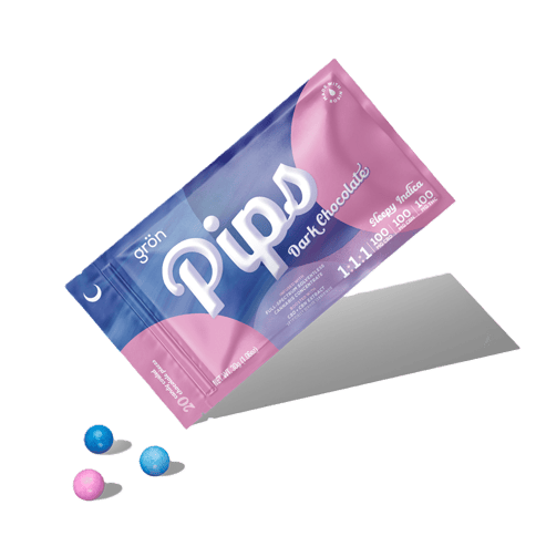 PIPS - FULL SPECTRUM CANNABIS BLEND + ROSIN | 1:1:1/CBD:CBN:THC | DARK CHOCOLATE | INDICA | 100MG TOTAL | 20 PIECES