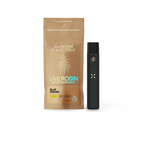 Blue Dream 1g TRIP Live Rosin + Diamonds All-in-One Vape by PAX | Golden Rookie